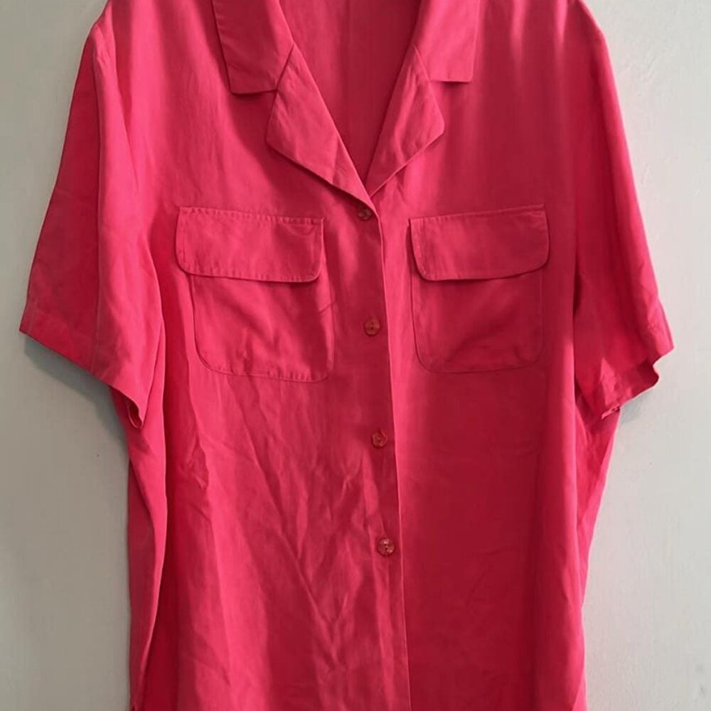 Sag Harbor Vintage Silk Blouse SZ XL Office Basic‎ Buildable Wardrobe